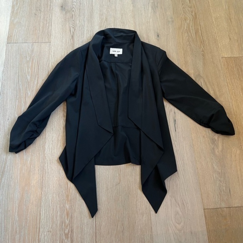 San Joy Women’s Blazer in Black 3/4 Sleeve Women’s Size Medium